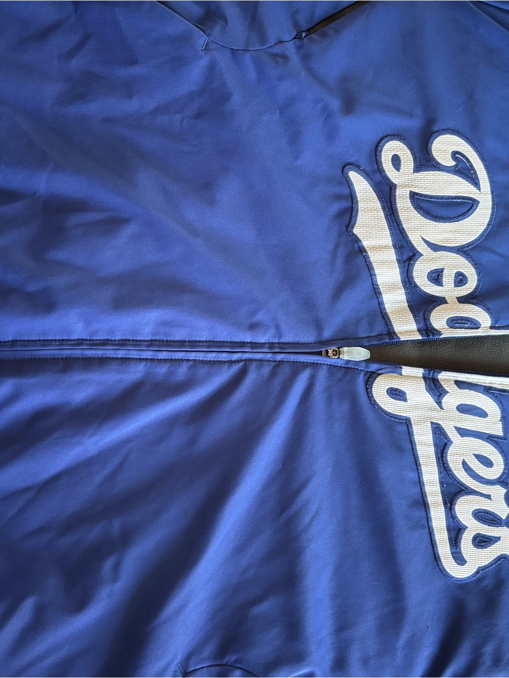 Majestic Blue and Red Authentic MLB Jacket Tag Detail